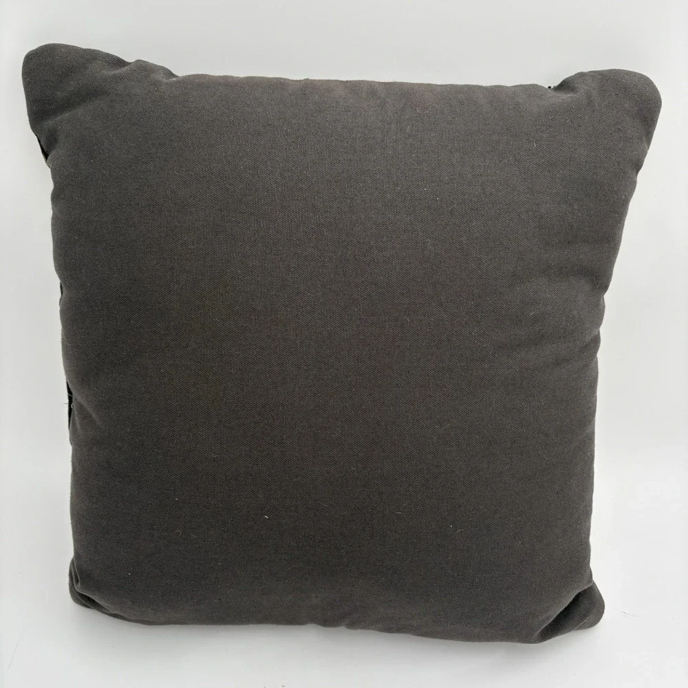 Black And Gold Beaded Geometric Accent Pillow‎ 14x14 Luxury Chic VGUC